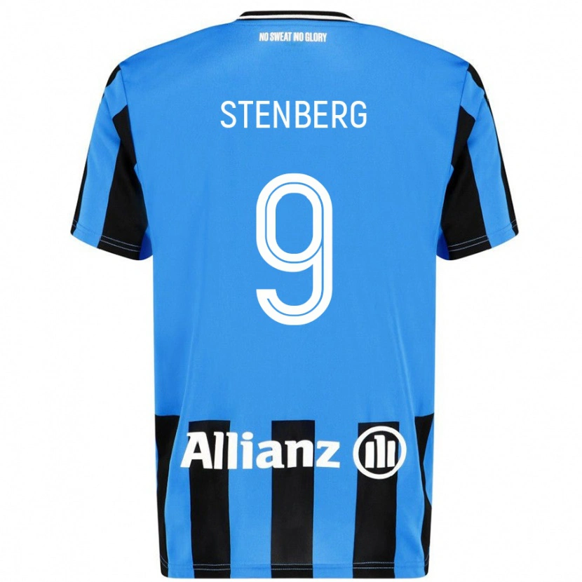 Danxen Kinderen Hanna Stenberg #9 Hemelsblauw Zwart Thuisshirt Thuistenue 2024/25 T-Shirt