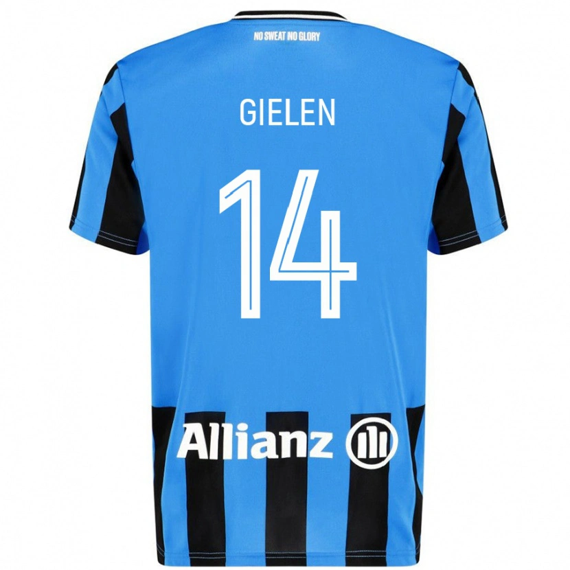 Danxen Kinderen Sterre Gielen #14 Hemelsblauw Zwart Thuisshirt Thuistenue 2024/25 T-Shirt