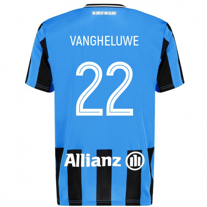 Danxen Kinderen Jody Vangheluwe #22 Hemelsblauw Zwart Thuisshirt Thuistenue 2024/25 T-Shirt