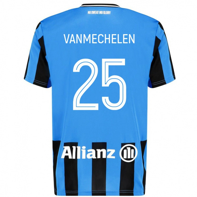 Danxen Kinderen Davinia Vanmechelen #25 Hemelsblauw Zwart Thuisshirt Thuistenue 2024/25 T-Shirt