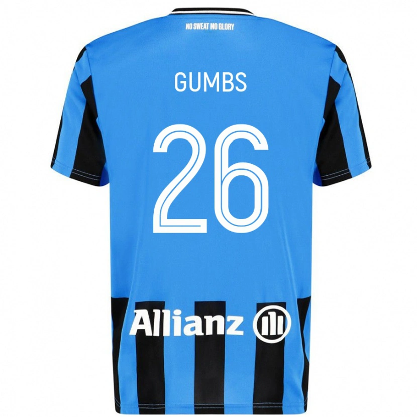 Danxen Kinderen Aisse Gumbs #26 Hemelsblauw Zwart Thuisshirt Thuistenue 2024/25 T-Shirt