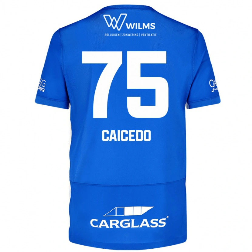 Danxen Kinderen Alfred Caicedo #75 Blauw Thuisshirt Thuistenue 2024/25 T-Shirt