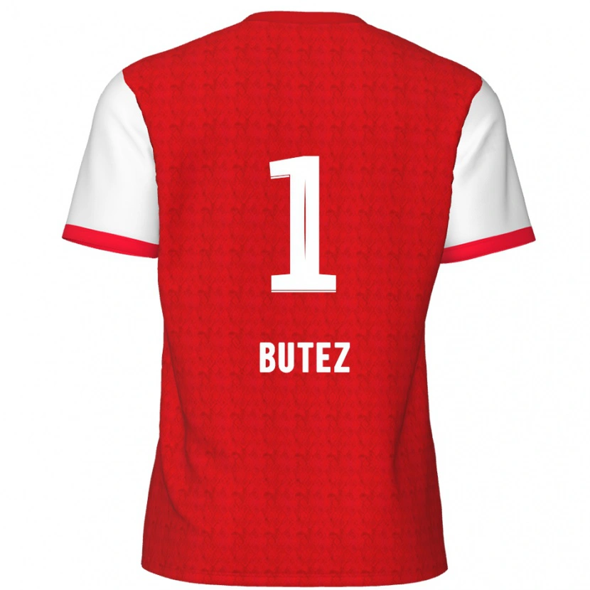 Danxen Kinderen Jean Butez #1 Rood Wit Thuisshirt Thuistenue 2024/25 T-Shirt