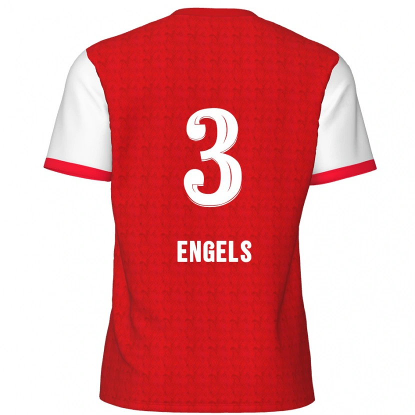 Danxen Kinderen Björn Engels #3 Rood Wit Thuisshirt Thuistenue 2024/25 T-Shirt