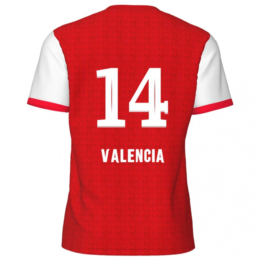 Danxen Kinderen Anthony Valencia #14 Rood Wit Thuisshirt Thuistenue 2024/25 T-Shirt