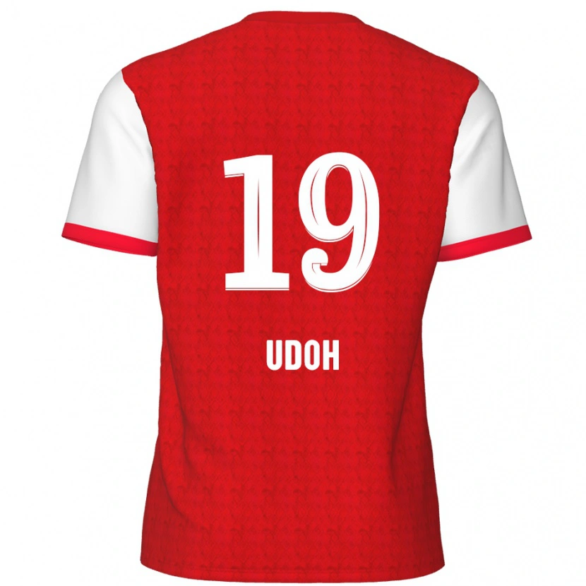 Danxen Kinderen Victor Udoh #19 Rood Wit Thuisshirt Thuistenue 2024/25 T-Shirt