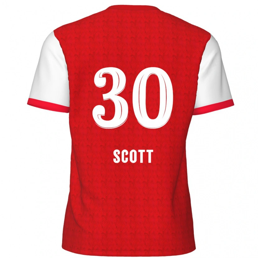 Danxen Kinderen Christopher Scott #30 Rood Wit Thuisshirt Thuistenue 2024/25 T-Shirt