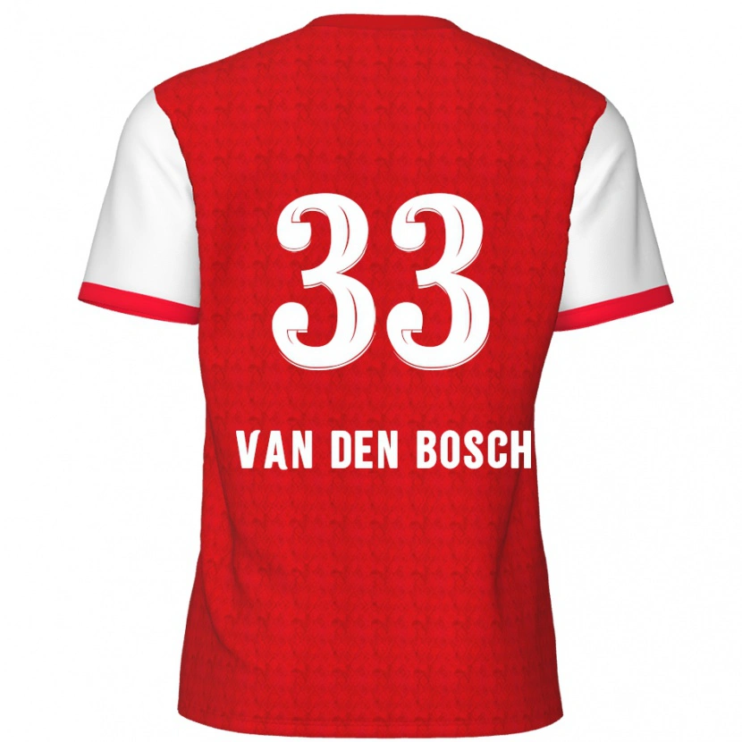 Danxen Kinderen Zeno Van Den Bosch #33 Rood Wit Thuisshirt Thuistenue 2024/25 T-Shirt