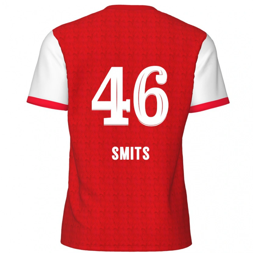 Danxen Kinderen Milan Smits #46 Rood Wit Thuisshirt Thuistenue 2024/25 T-Shirt