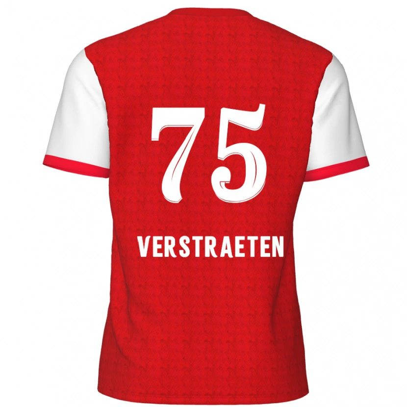 Danxen Kinderen Andreas Verstraeten #75 Rood Wit Thuisshirt Thuistenue 2024/25 T-Shirt