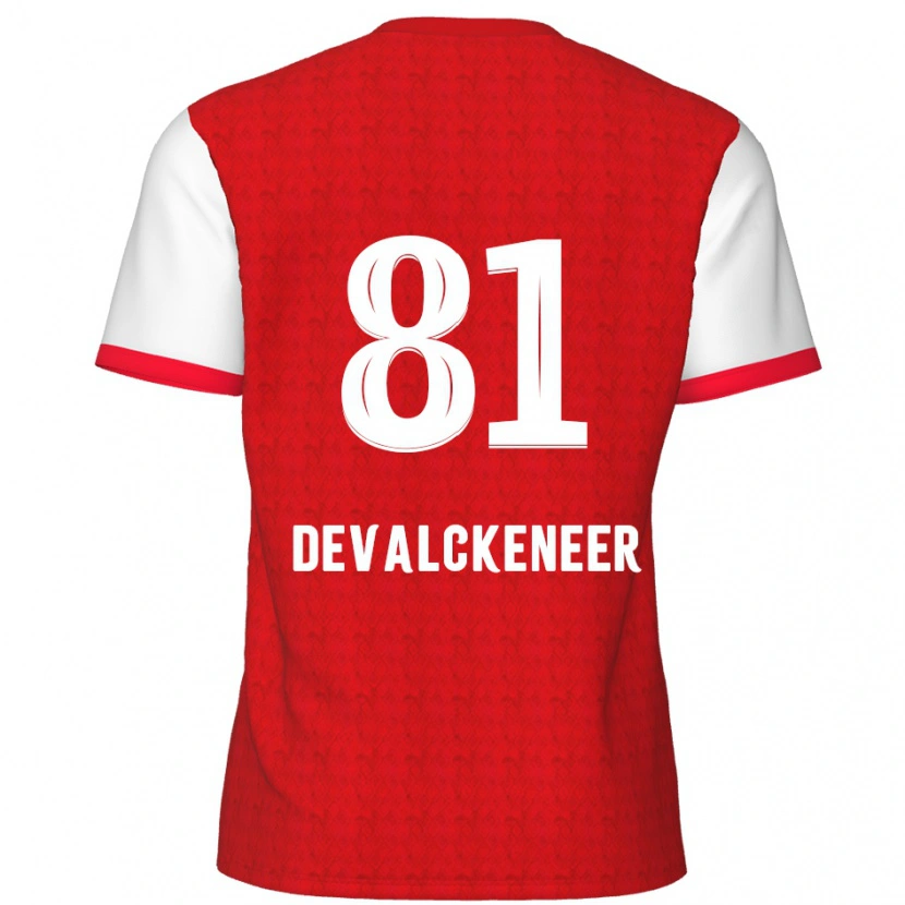 Danxen Kinderen Niels Devalckeneer #81 Rood Wit Thuisshirt Thuistenue 2024/25 T-Shirt