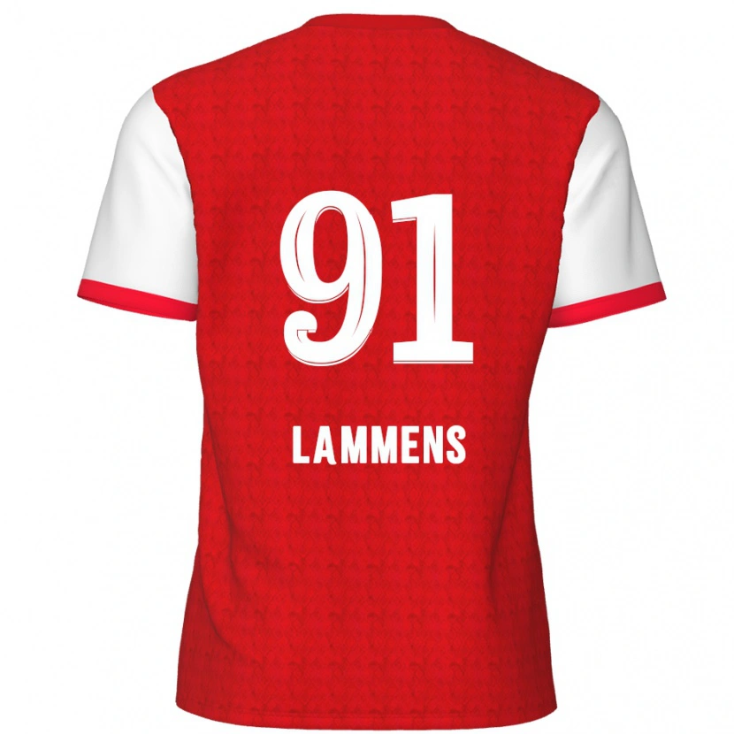 Danxen Kinderen Senne Lammens #91 Rood Wit Thuisshirt Thuistenue 2024/25 T-Shirt