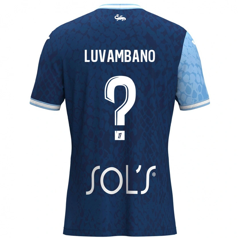 Danxen Kinderen Ethan Luvambano #0 Hemelsblauw Donkerblauw Thuisshirt Thuistenue 2024/25 T-Shirt