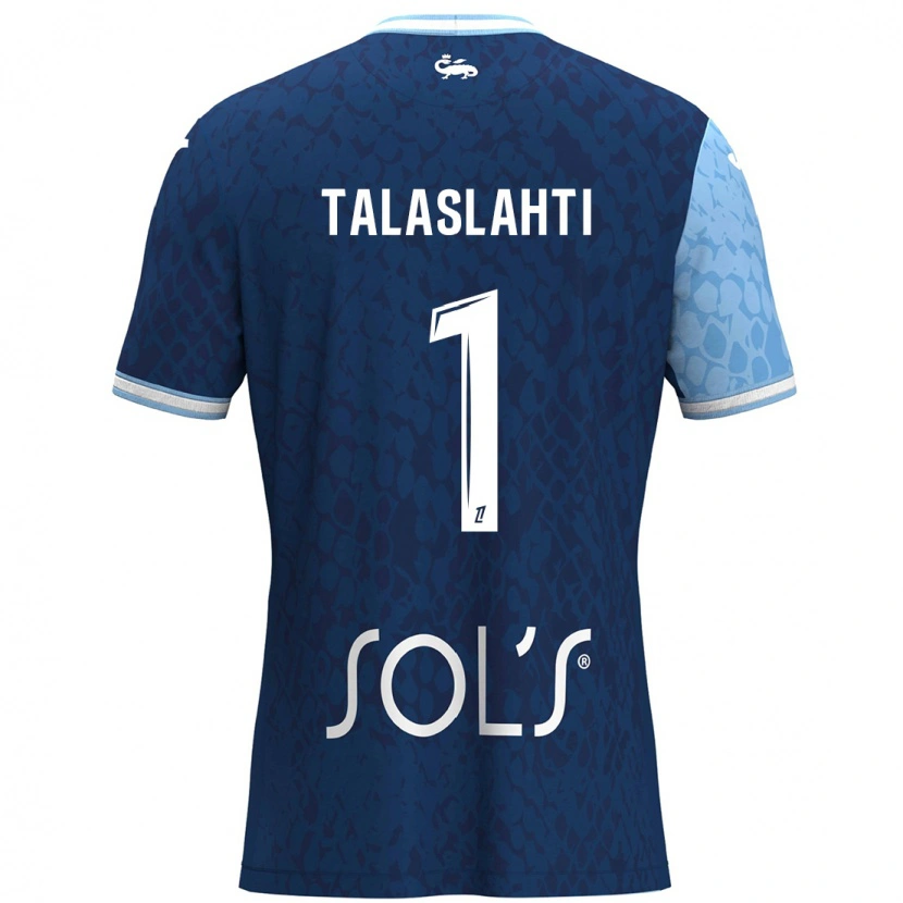 Danxen Kinderen Katriina Talaslahti #1 Hemelsblauw Donkerblauw Thuisshirt Thuistenue 2024/25 T-Shirt