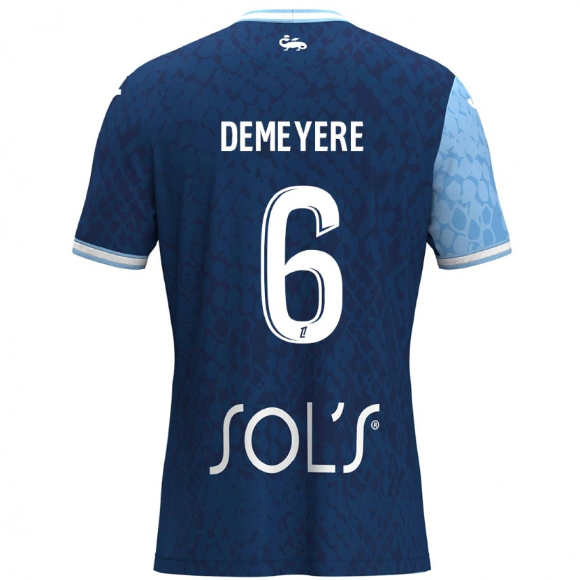 Danxen Kinderen Silke Demeyere #6 Hemelsblauw Donkerblauw Thuisshirt Thuistenue 2024/25 T-Shirt