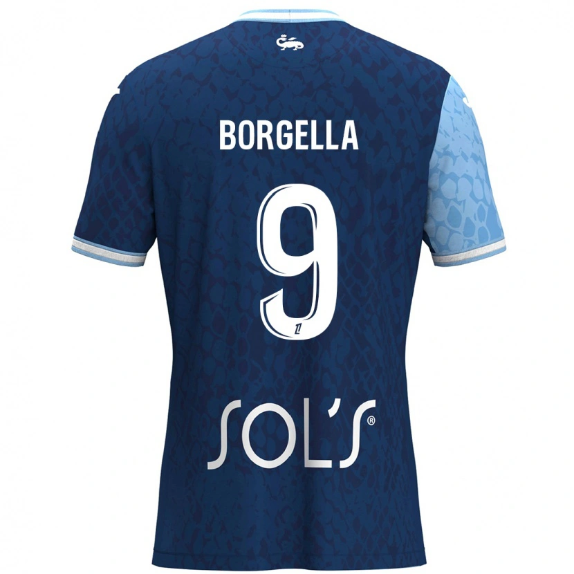 Danxen Kinderen Roselord Borgella #9 Hemelsblauw Donkerblauw Thuisshirt Thuistenue 2024/25 T-Shirt