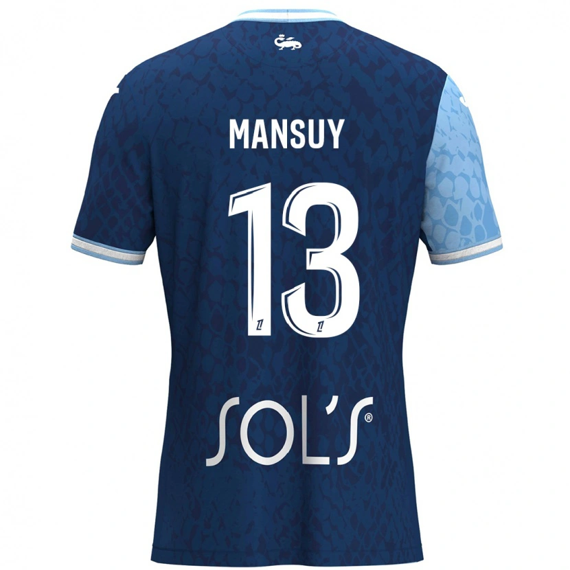 Danxen Kinderen Héloïse Mansuy #13 Hemelsblauw Donkerblauw Thuisshirt Thuistenue 2024/25 T-Shirt