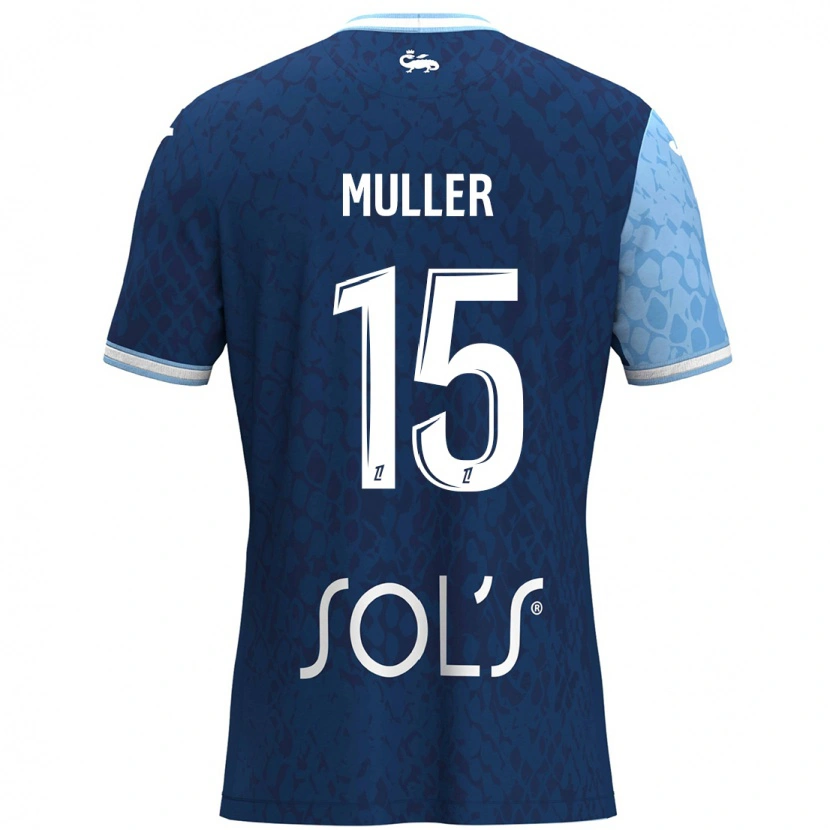 Danxen Kinderen Laura Muller #15 Hemelsblauw Donkerblauw Thuisshirt Thuistenue 2024/25 T-Shirt