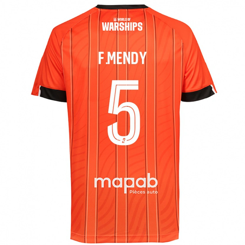 Danxen Kinderen Formose Mendy #5 Oranje Thuisshirt Thuistenue 2024/25 T-Shirt