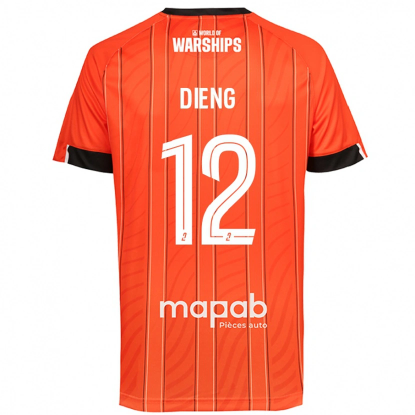 Danxen Kinderen Bamba Dieng #12 Oranje Thuisshirt Thuistenue 2024/25 T-Shirt