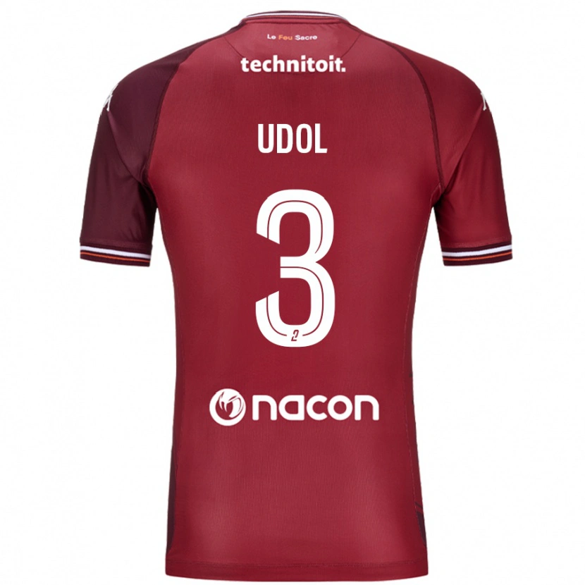 Danxen Kinderen Matthieu Udol #3 Rood Granata Thuisshirt Thuistenue 2024/25 T-Shirt