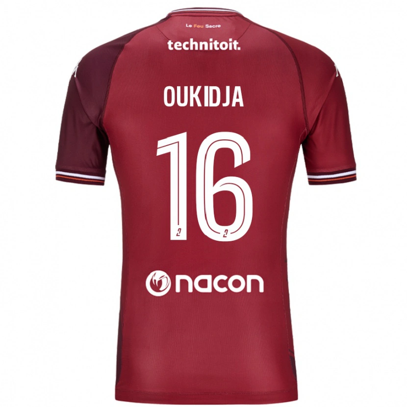 Danxen Kinderen Alexandre Oukidja #16 Rood Granata Thuisshirt Thuistenue 2024/25 T-Shirt