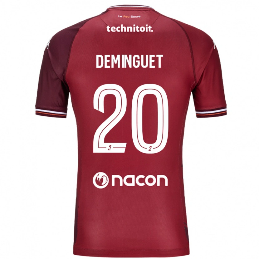 Danxen Kinderen Jessy Deminguet #20 Rood Granata Thuisshirt Thuistenue 2024/25 T-Shirt