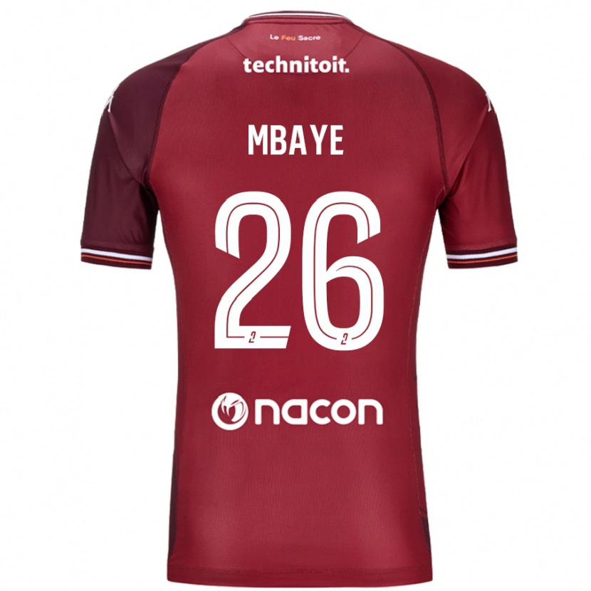 Danxen Kinderen Malick Mbaye #26 Rood Granata Thuisshirt Thuistenue 2024/25 T-Shirt