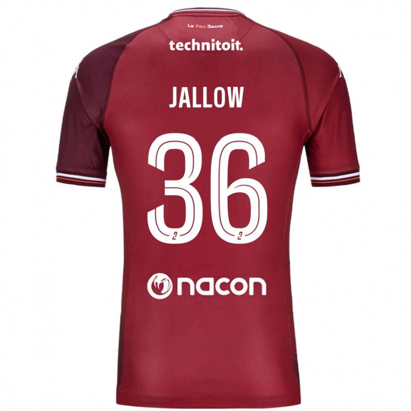 Danxen Kinderen Ablie Jallow #36 Rood Granata Thuisshirt Thuistenue 2024/25 T-Shirt