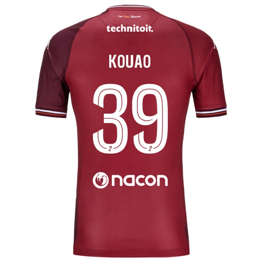 Danxen Kinderen Koffi Kouao #39 Rood Granata Thuisshirt Thuistenue 2024/25 T-Shirt