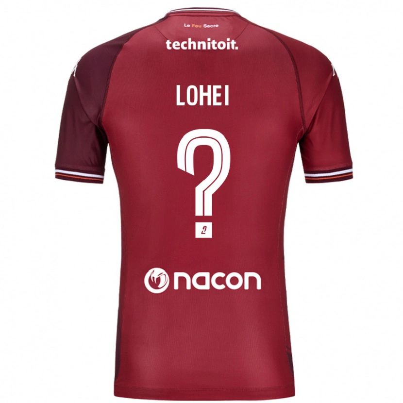 Danxen Kinderen Fabio Lohei #0 Rood Granata Thuisshirt Thuistenue 2024/25 T-Shirt