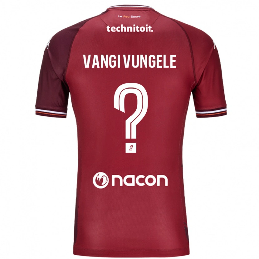 Danxen Kinderen Luzolo Vangi Vungele #0 Rood Granata Thuisshirt Thuistenue 2024/25 T-Shirt