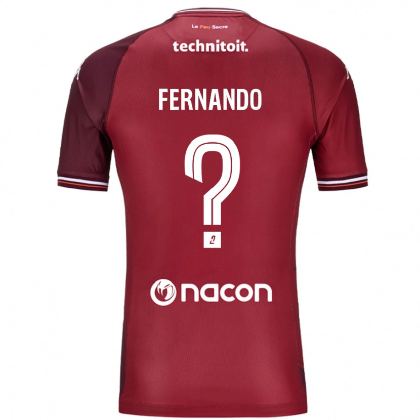 Danxen Kinderen Josué Fernando #0 Rood Granata Thuisshirt Thuistenue 2024/25 T-Shirt