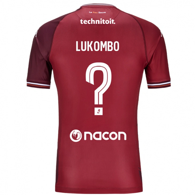 Danxen Kinderen Joseph Lukombo #0 Rood Granata Thuisshirt Thuistenue 2024/25 T-Shirt