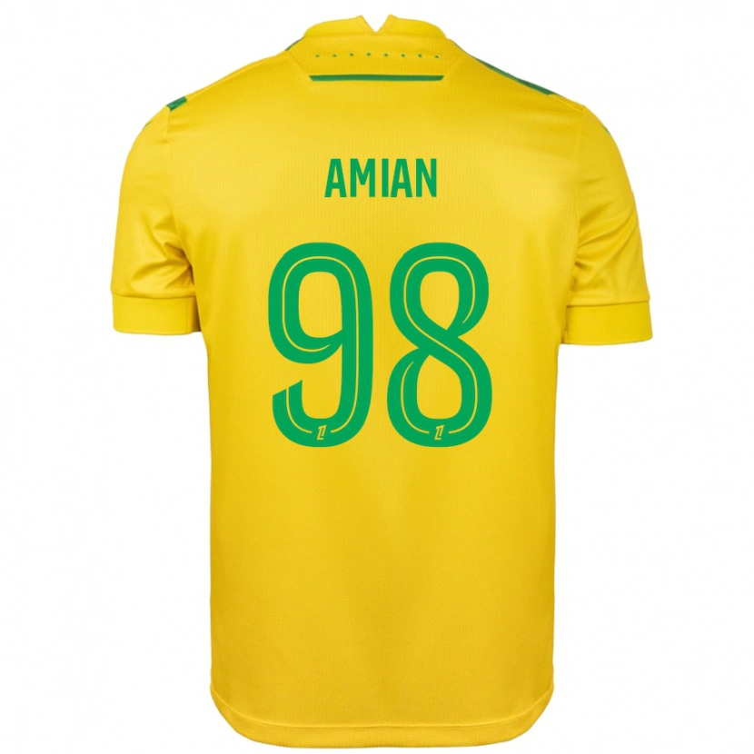 Danxen Kinderen Kelvin Amian #98 Geel Groen Thuisshirt Thuistenue 2024/25 T-Shirt