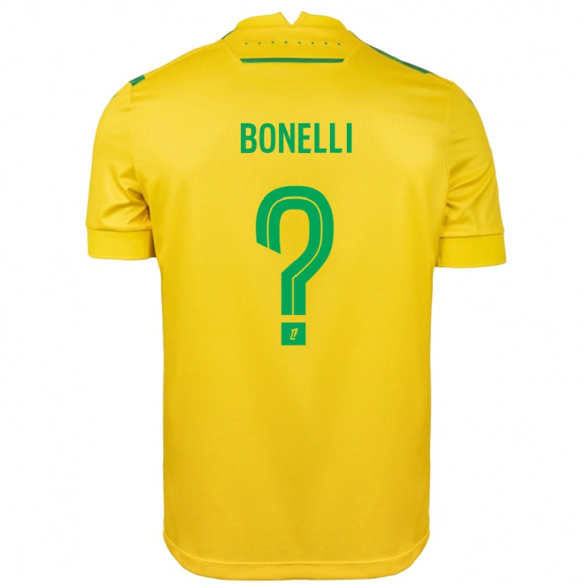 Danxen Kinderen Lucas Bonelli #0 Geel Groen Thuisshirt Thuistenue 2024/25 T-Shirt