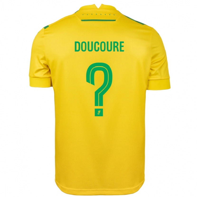 Danxen Kinderen Sékou Doucouré #0 Geel Groen Thuisshirt Thuistenue 2024/25 T-Shirt