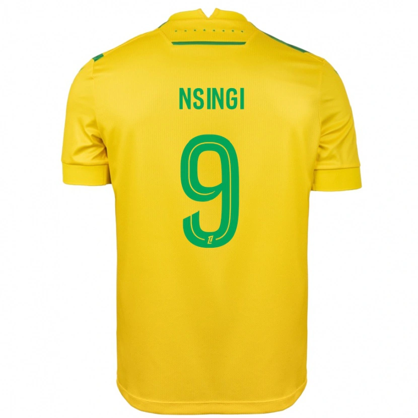 Danxen Kinderen Plamedi Nsingi #9 Geel Groen Thuisshirt Thuistenue 2024/25 T-Shirt