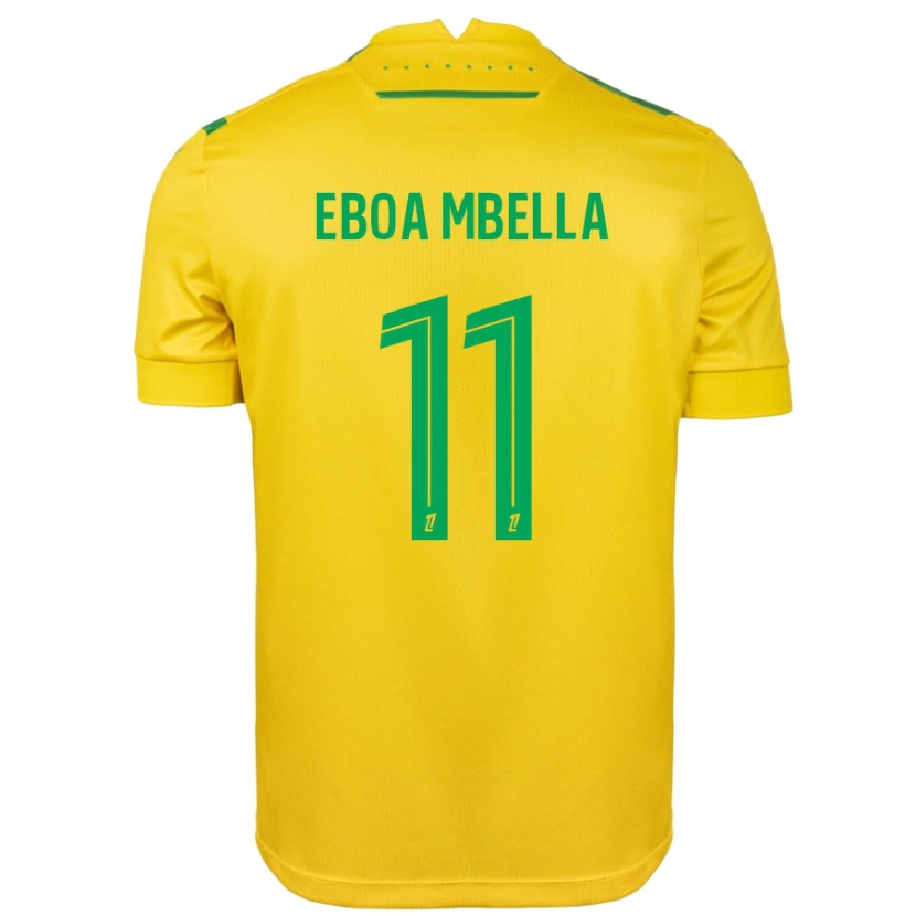 Danxen Kinderen Eden Eboa Mbella #11 Geel Groen Thuisshirt Thuistenue 2024/25 T-Shirt