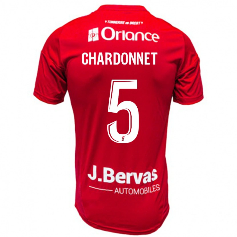 Danxen Kinderen Brendan Chardonnet #5 Rood Wit Thuisshirt Thuistenue 2024/25 T-Shirt