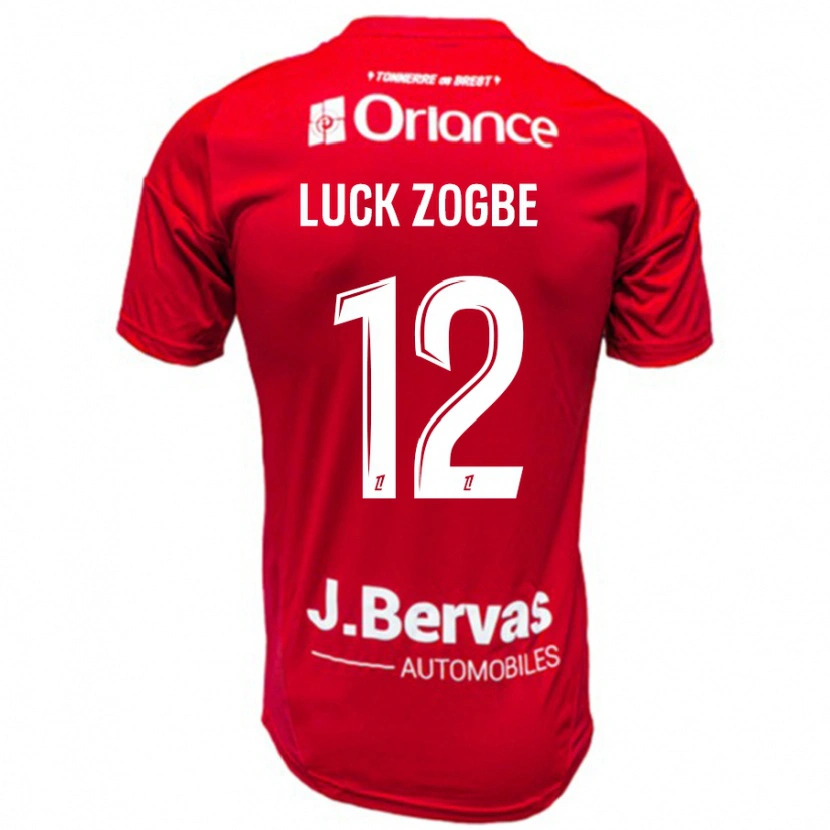 Danxen Kinderen Luck Zogbé #12 Rood Wit Thuisshirt Thuistenue 2024/25 T-Shirt