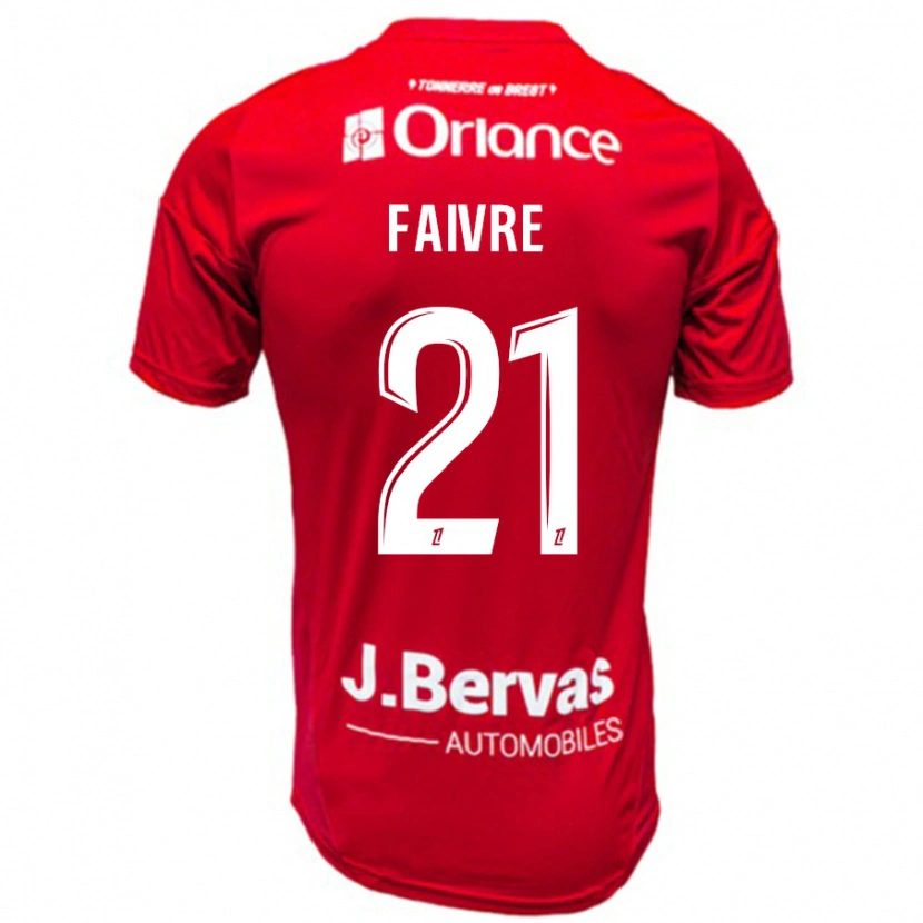 Danxen Kinderen Romain Faivre #21 Rood Wit Thuisshirt Thuistenue 2024/25 T-Shirt