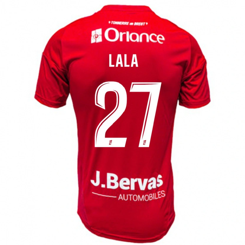 Danxen Kinderen Kenny Lala #27 Rood Wit Thuisshirt Thuistenue 2024/25 T-Shirt