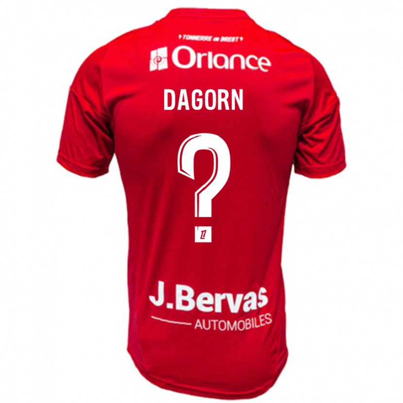 Danxen Kinderen Maxime Dagorn #0 Rood Wit Thuisshirt Thuistenue 2024/25 T-Shirt