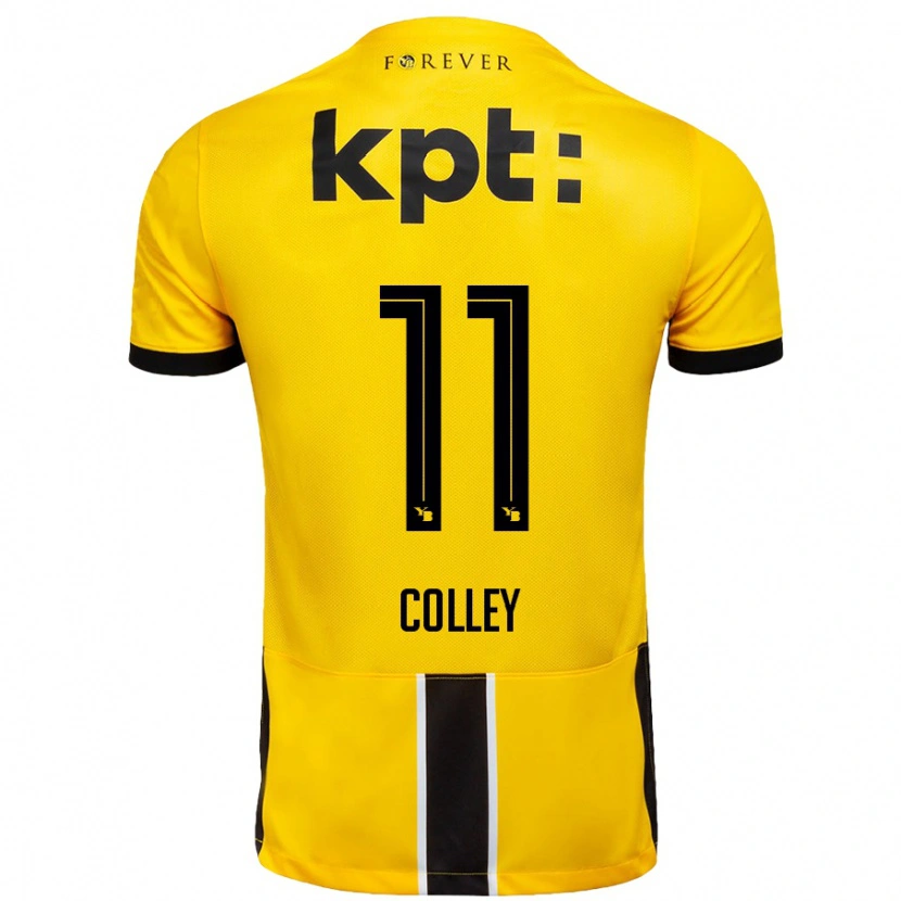 Danxen Kinderen Ebrima Colley #11 Geel Zwart Thuisshirt Thuistenue 2024/25 T-Shirt