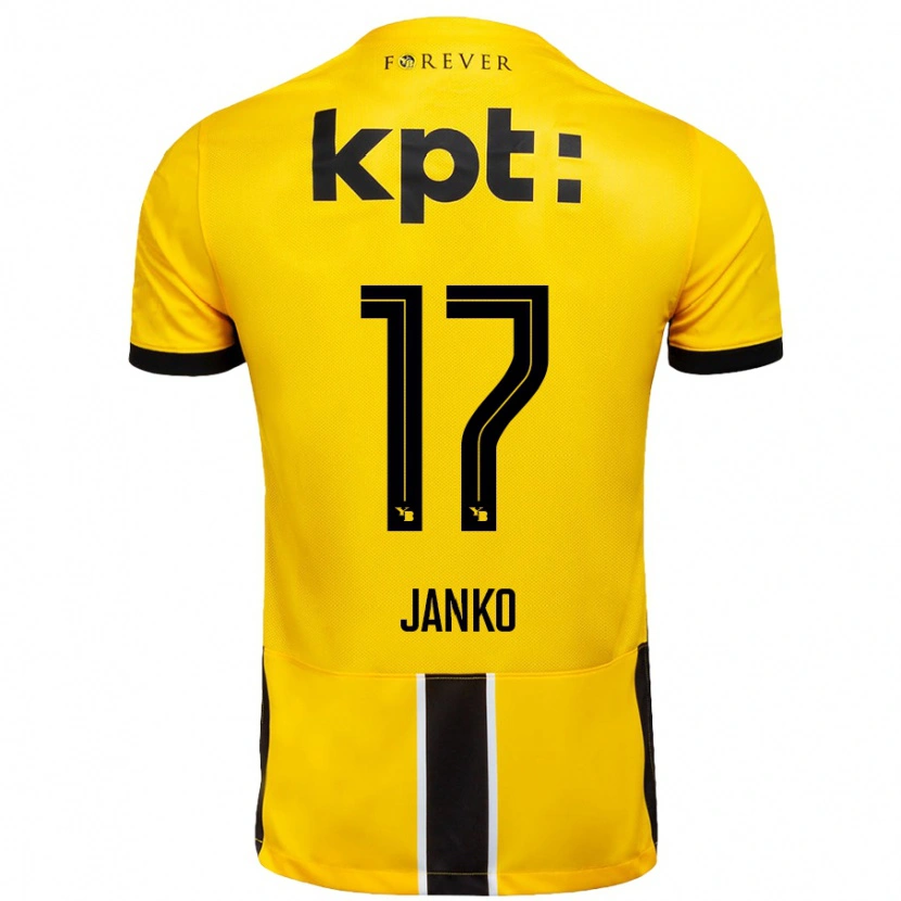 Danxen Kinderen Saidy Janko #17 Geel Zwart Thuisshirt Thuistenue 2024/25 T-Shirt