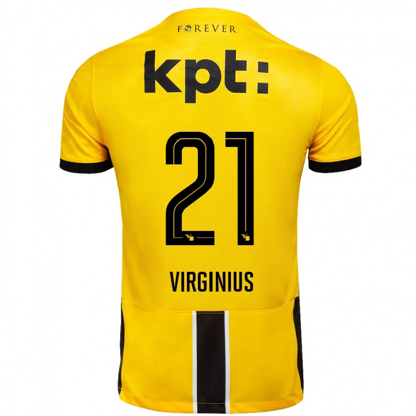 Danxen Kinderen Alan Virginius #21 Geel Zwart Thuisshirt Thuistenue 2024/25 T-Shirt