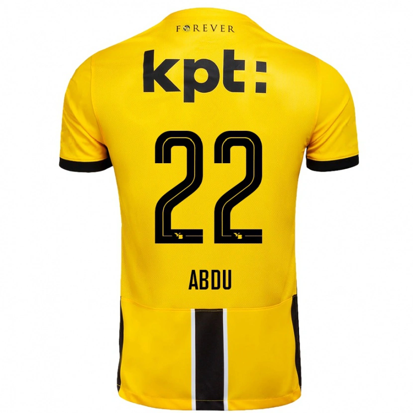 Danxen Kinderen Abdu Conté #22 Geel Zwart Thuisshirt Thuistenue 2024/25 T-Shirt