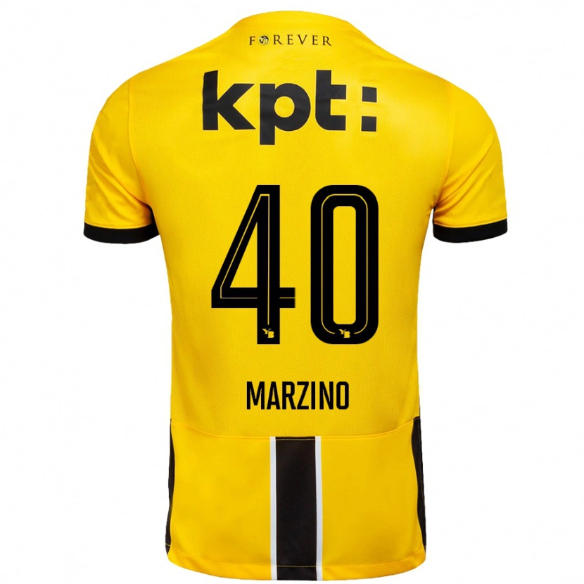 Danxen Kinderen Dario Marzino #40 Geel Zwart Thuisshirt Thuistenue 2024/25 T-Shirt