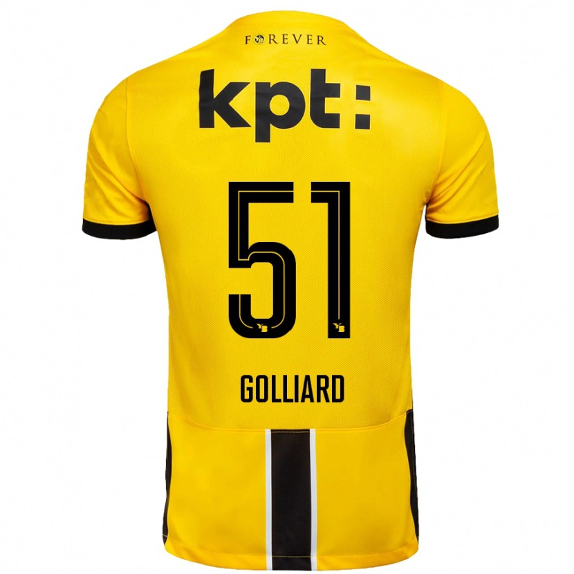 Danxen Kinderen Théo Golliard #51 Geel Zwart Thuisshirt Thuistenue 2024/25 T-Shirt